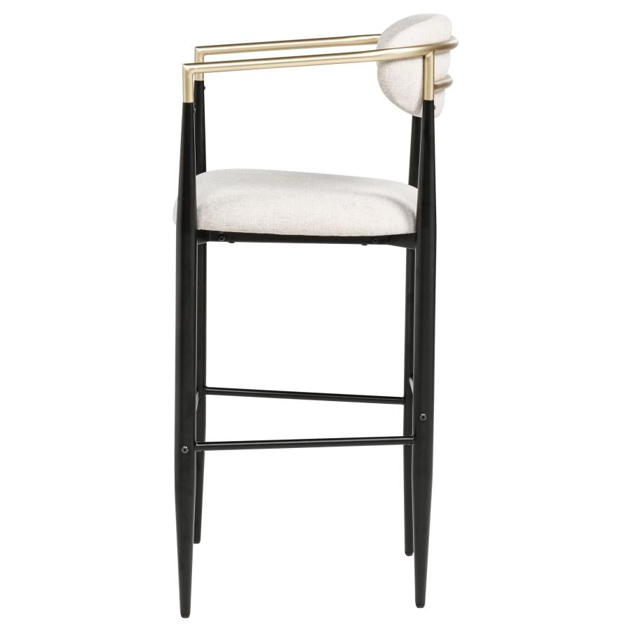Tina - Metal Pub Height Bar Stool With Upholstered Back And Seat (Set of 2)