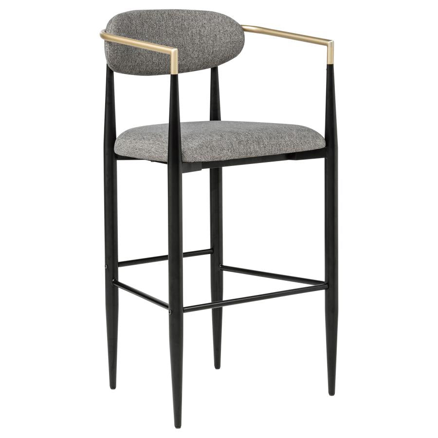 Tina - Metal Pub Height Bar Stool With Upholstered Back And Seat (Set of 2)