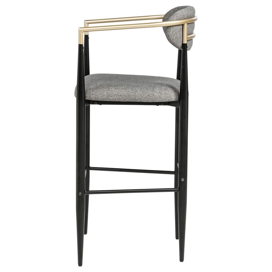Tina - Metal Pub Height Bar Stool With Upholstered Back And Seat (Set of 2)