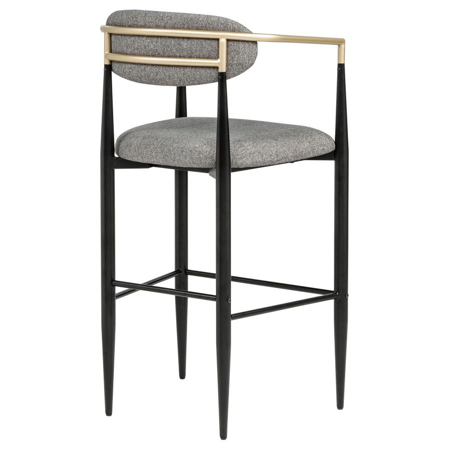 Tina - Metal Pub Height Bar Stool With Upholstered Back And Seat (Set of 2)