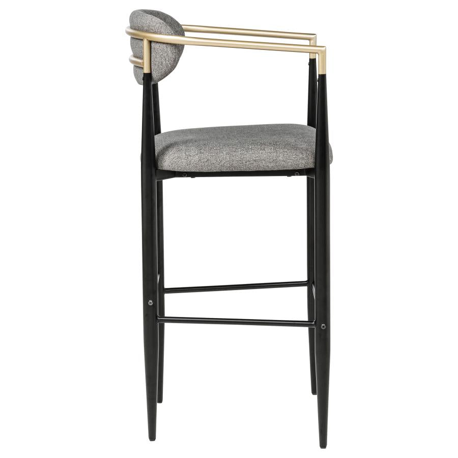 Tina - Metal Pub Height Bar Stool With Upholstered Back And Seat (Set of 2)