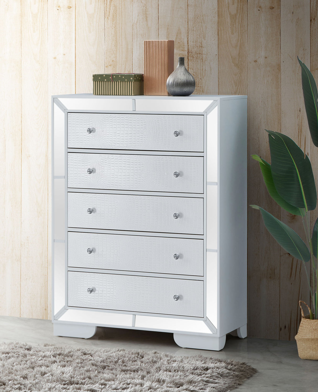 Sleek Contemporary Storage Chest - White