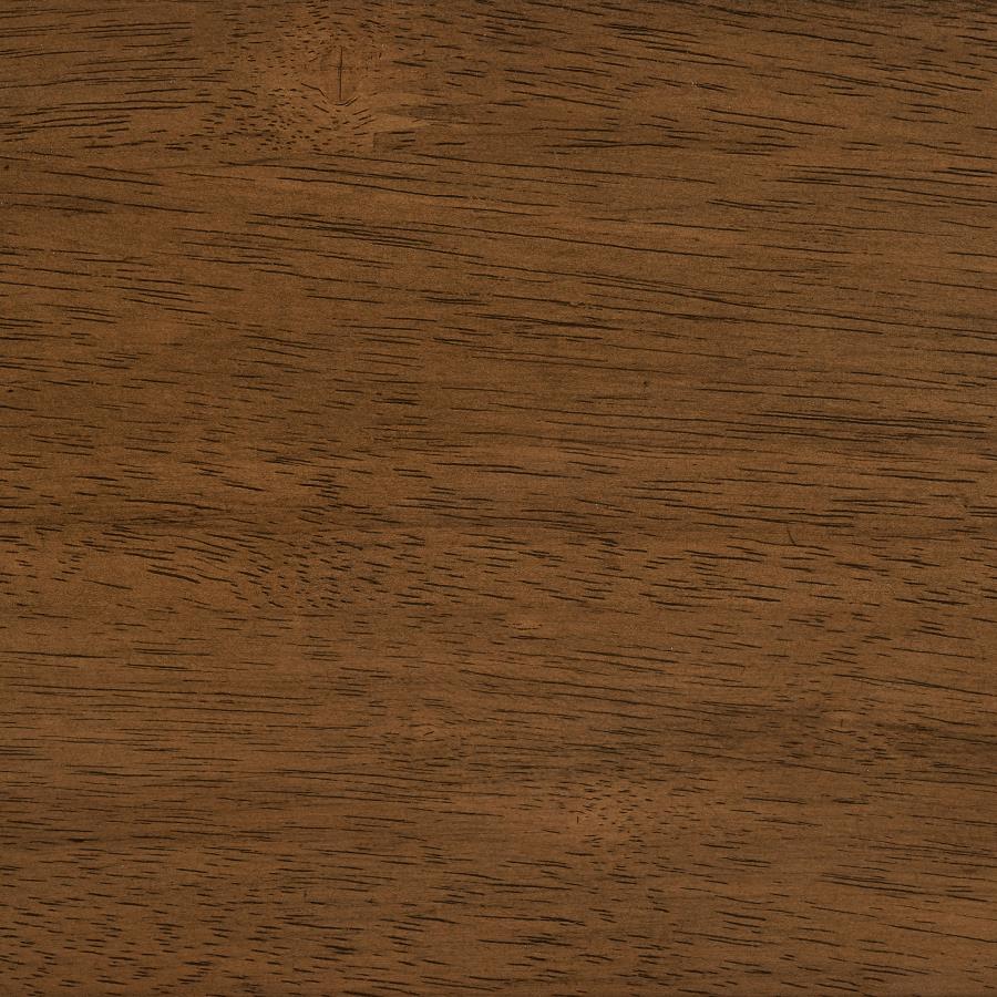 Paxton - Round Glass Top Wood Dining Table - Nutmeg