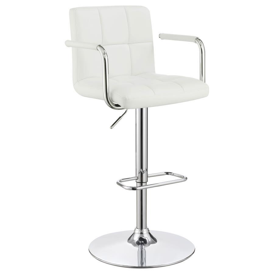 Palomar - Adjustable Height Bar Stool White by CoasterEveryday | Bel Furniture