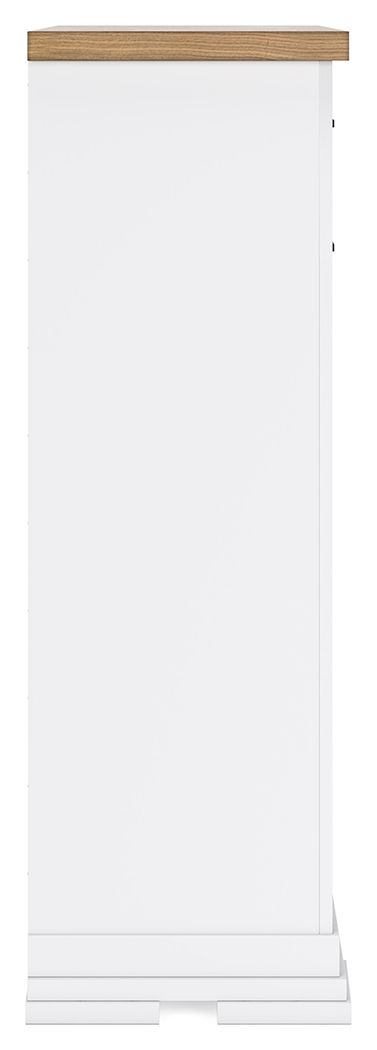 Ashbryn - White / Natural - Five Drawer Chest by Benchcraft® | Bel Furniture