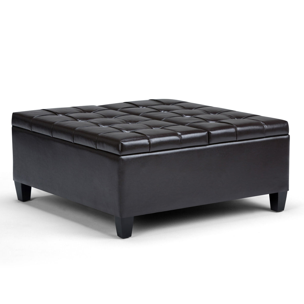Harrison - Coffee Table Storage Ottoman - Tanners Brown by Simpli-Home | Bel Furniture