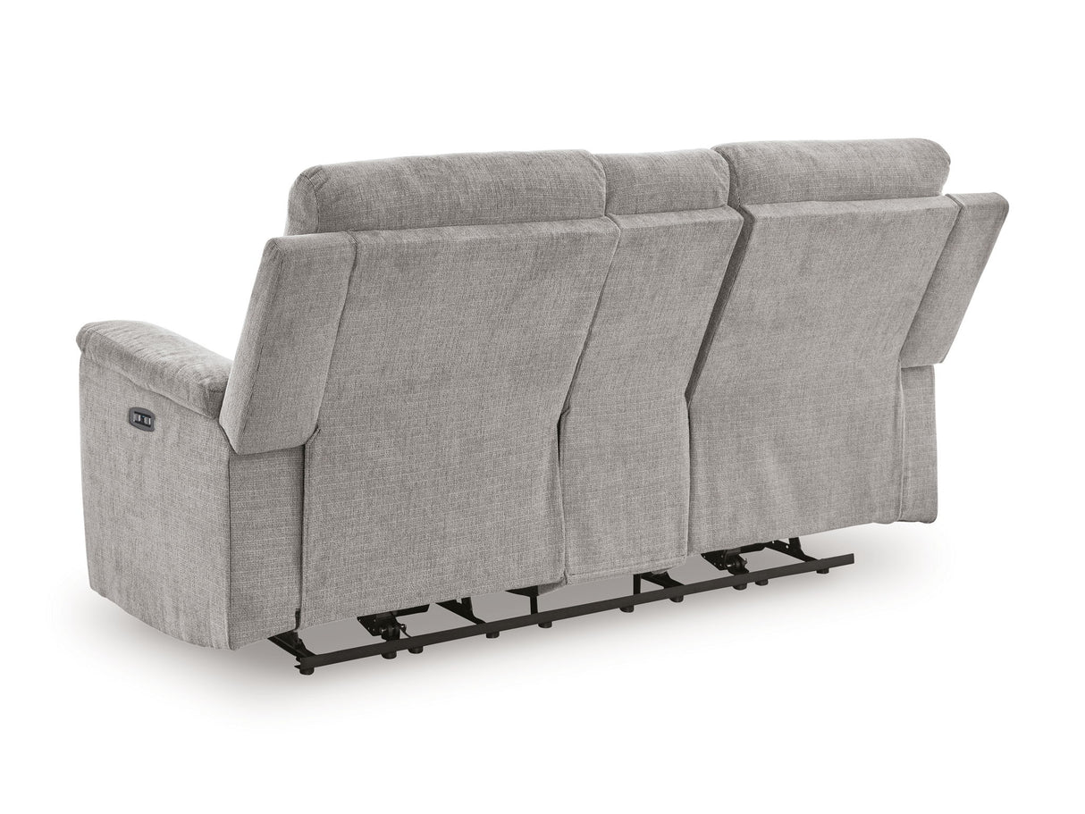 Barnsana - Dbl Power Reclining Loveseat with Console - Ash