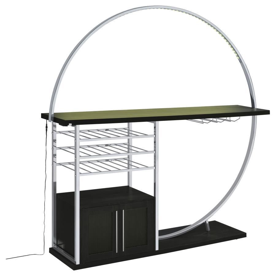 Risley - 2-Door Circular LED Home Bar With Wine Storage by Coaster Fine Furniture | Bel Furniture