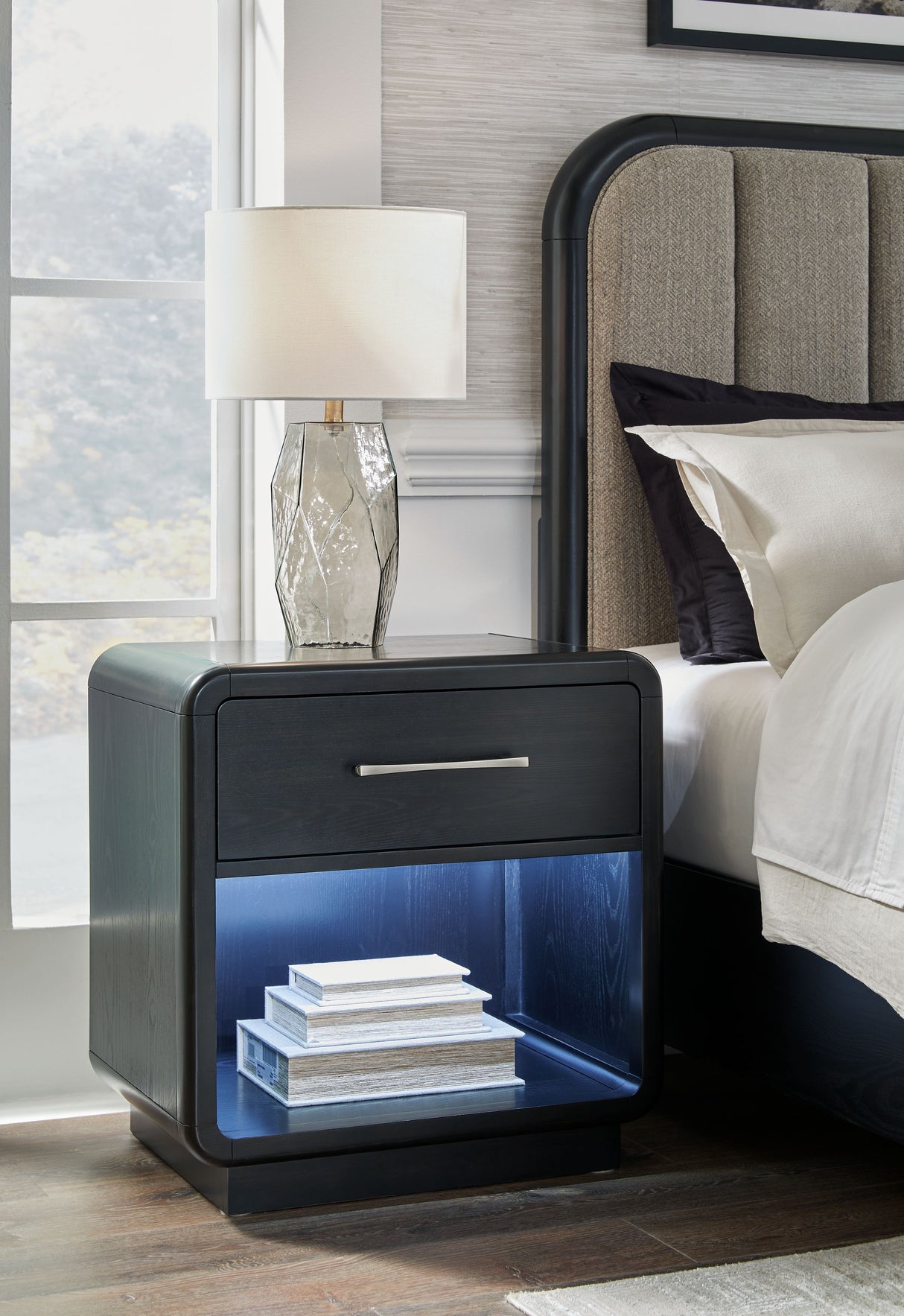 Rowanbeck - Black - One Drawer Night Stand by Signature Design by Ashley® | Bel Furniture
