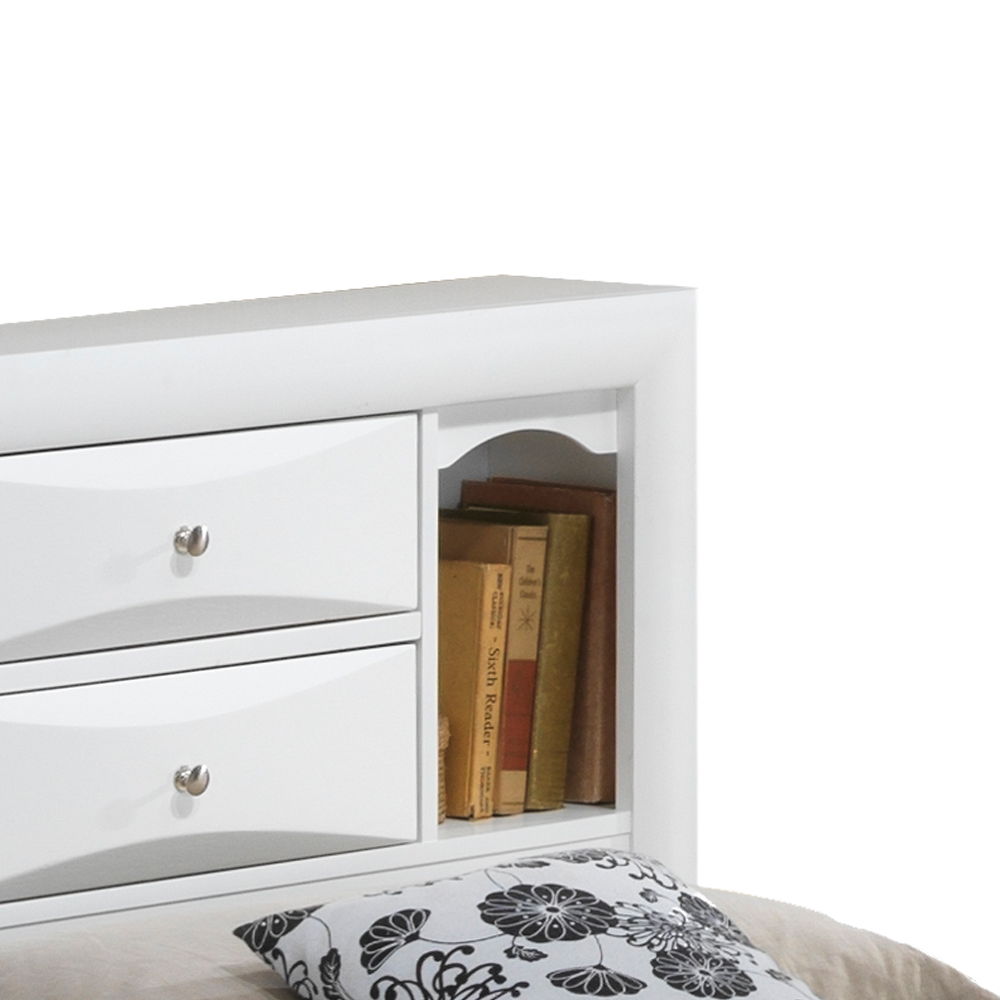 Modern Design Storage Bed With Bookcase Headboard
