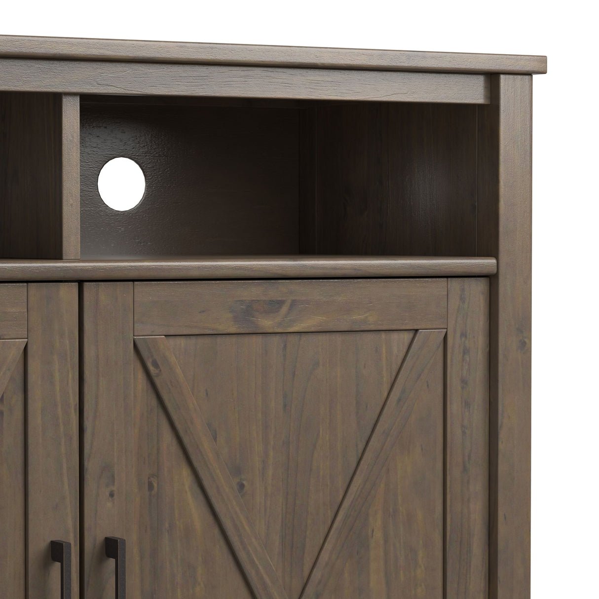 Ela - Medium Storage Cabinet - Smoky Brown by Simpli-Home | Bel Furniture
