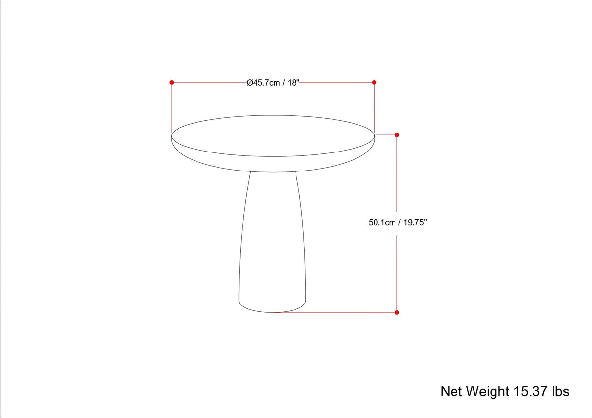 Dominique - Cast Aluminum Side Table - Brown by Simpli-Home | Bel Furniture