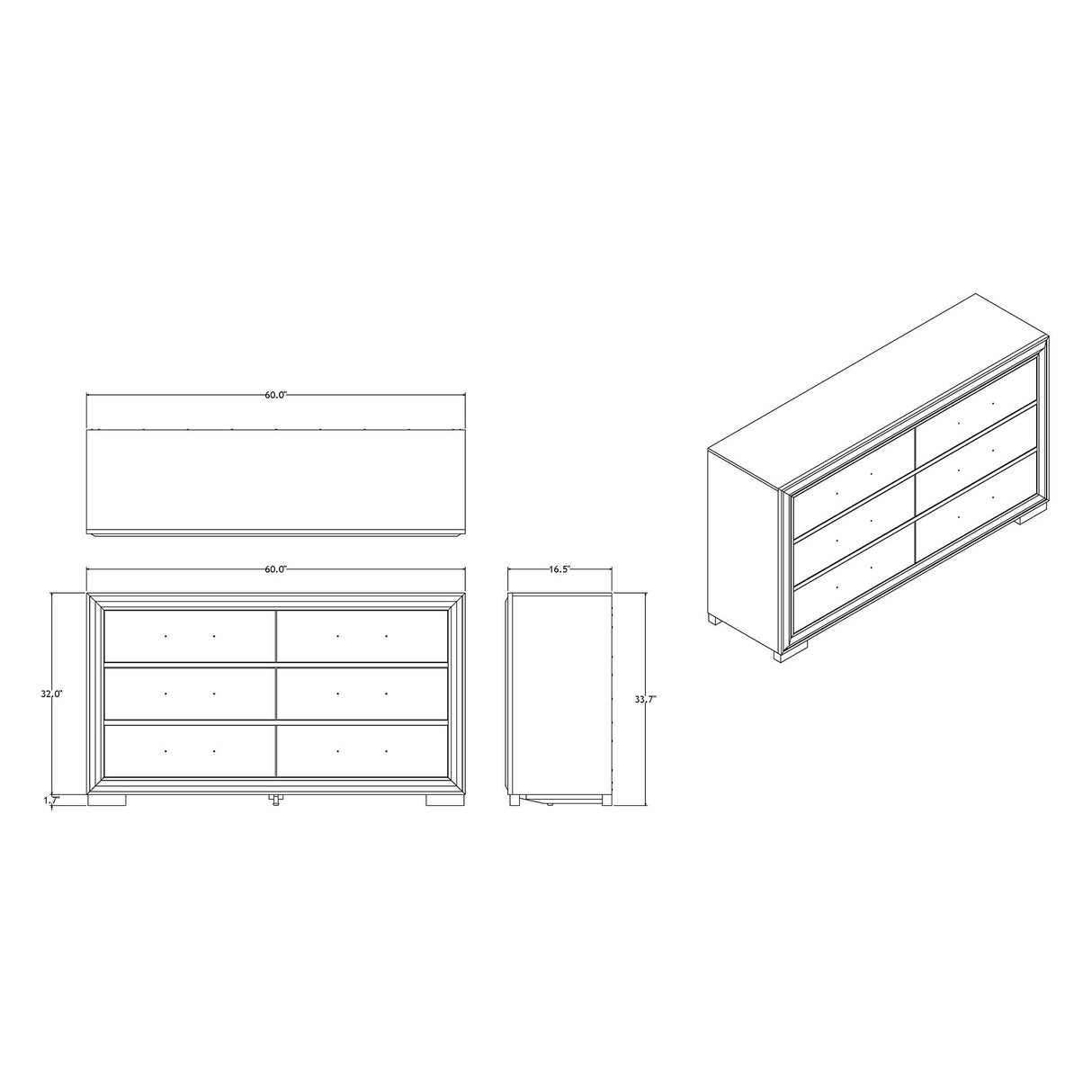 Adelaide - Dresser - Gray / Black