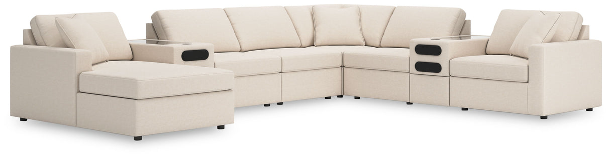 Modmax - Oyster - Sectional White 8 Pc. Sectional With Laf Corner Chaise And Audio Consoles by Signature Design by Ashley® | Bel Furniture