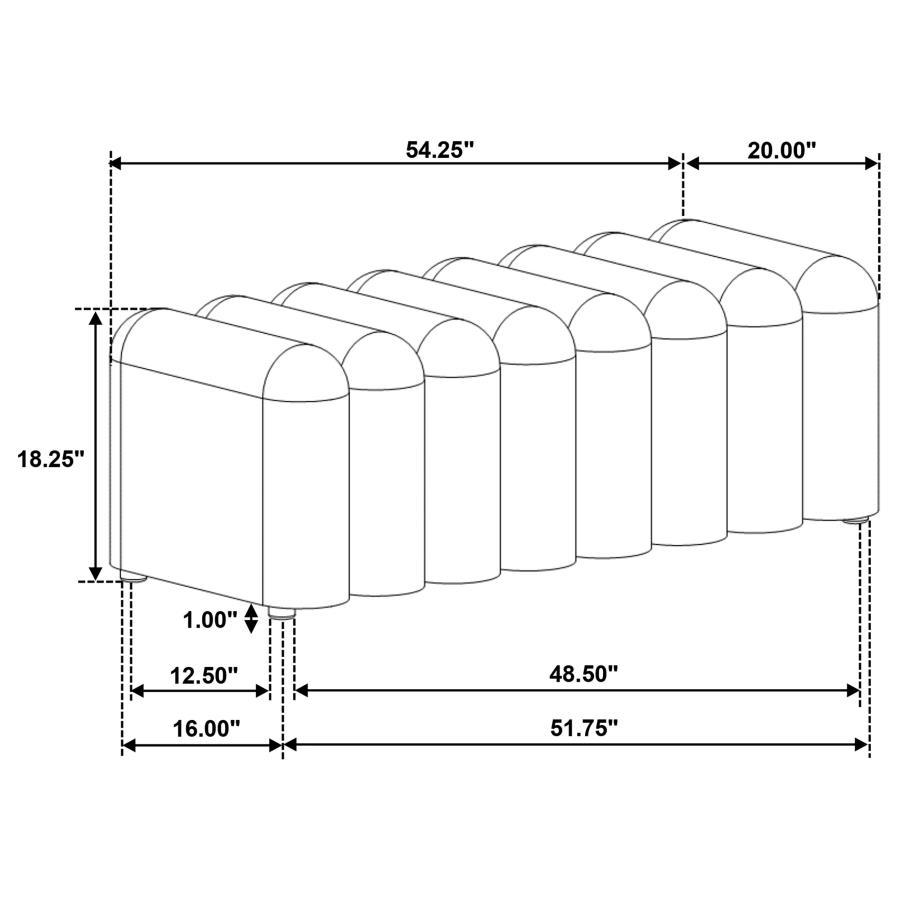 Summer - Fabric Upholstered Tufted Accent Bench by Coaster Fine Furniture | Bel Furniture