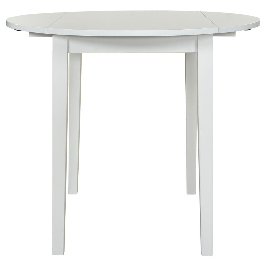 Bucknell - 3 Piece Round Drop Leaf Dining Table Set - White