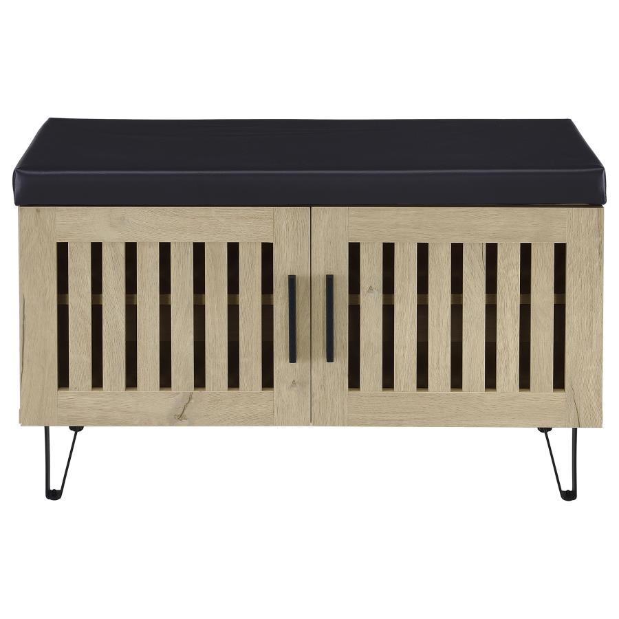 Brixton - 2-Door Padded Entryway Shoe Storage Bench by Coaster Fine Furniture | Bel Furniture