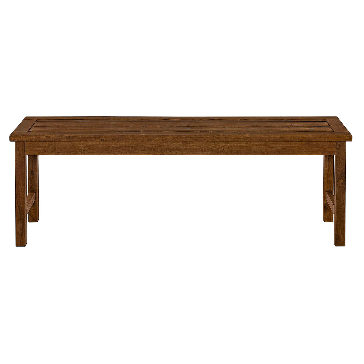 Modern Slat Top Solid Wood Patio Bench by Walker Edison | Bel Furniture