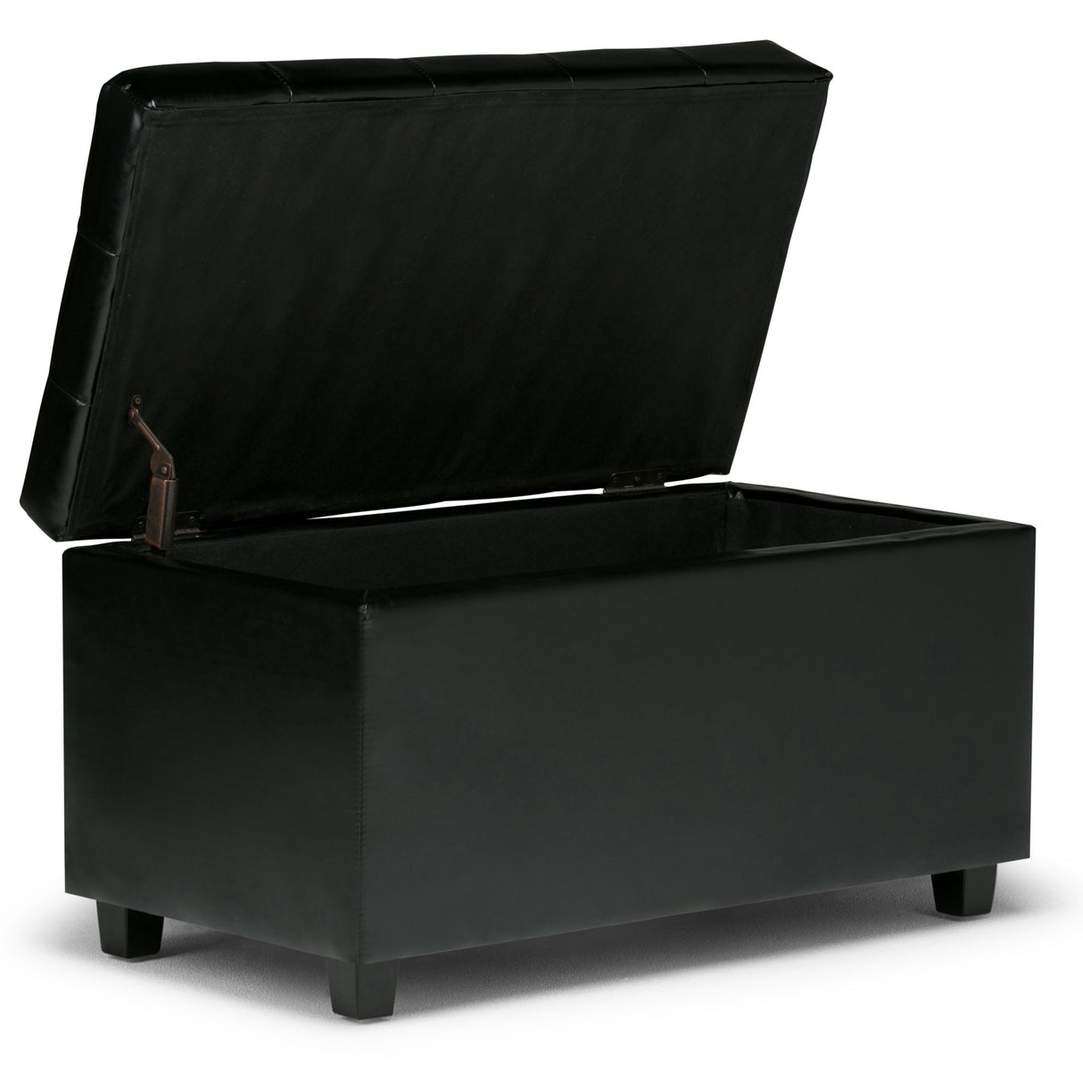Cosmopolitan - Storage Ottoman - Midnight Black by Simpli-Home | Bel Furniture