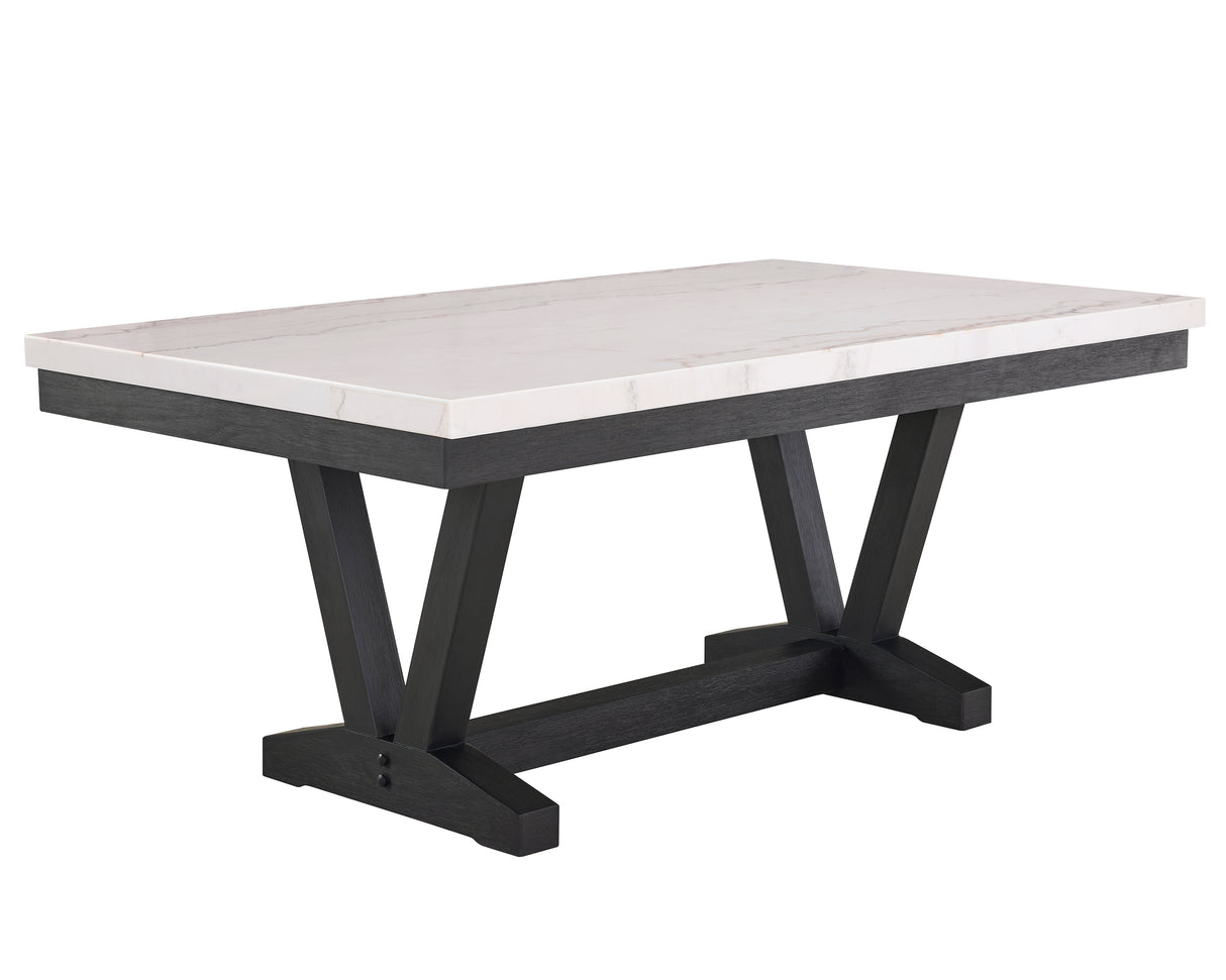 Varley - Genuine Marble Dining Table - Charcoal & White