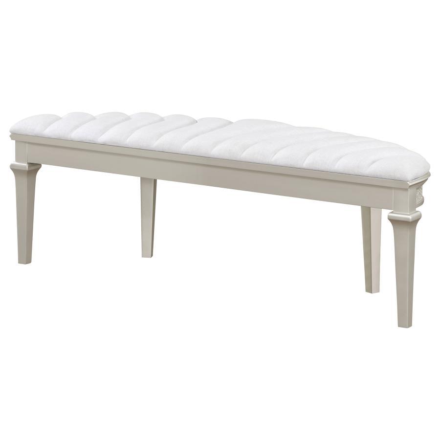 Evangeline - Curved Fabric Upholstered Bench - Silver Oak by Coaster Fine Furniture | Bel Furniture