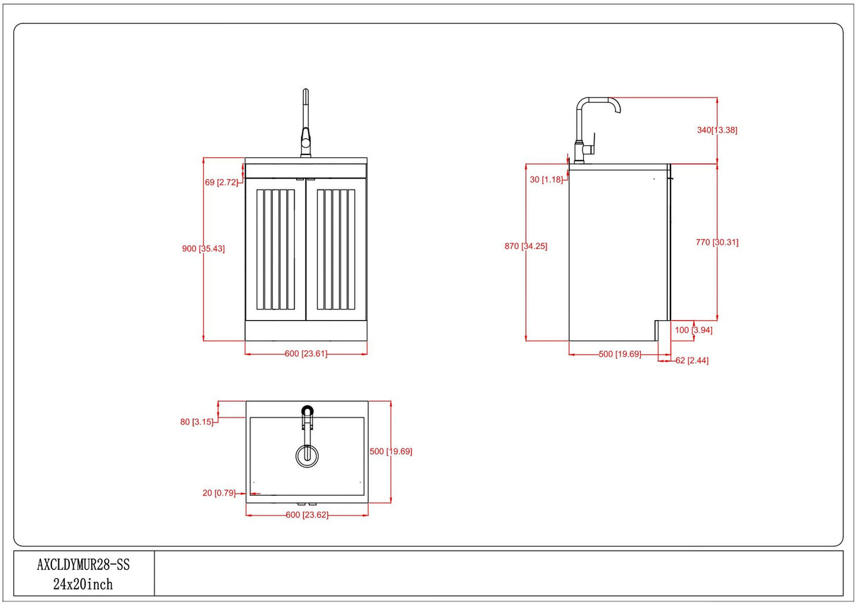 Murphy - Laundry Cabinet & Faucet And Stainless Steel Sink
