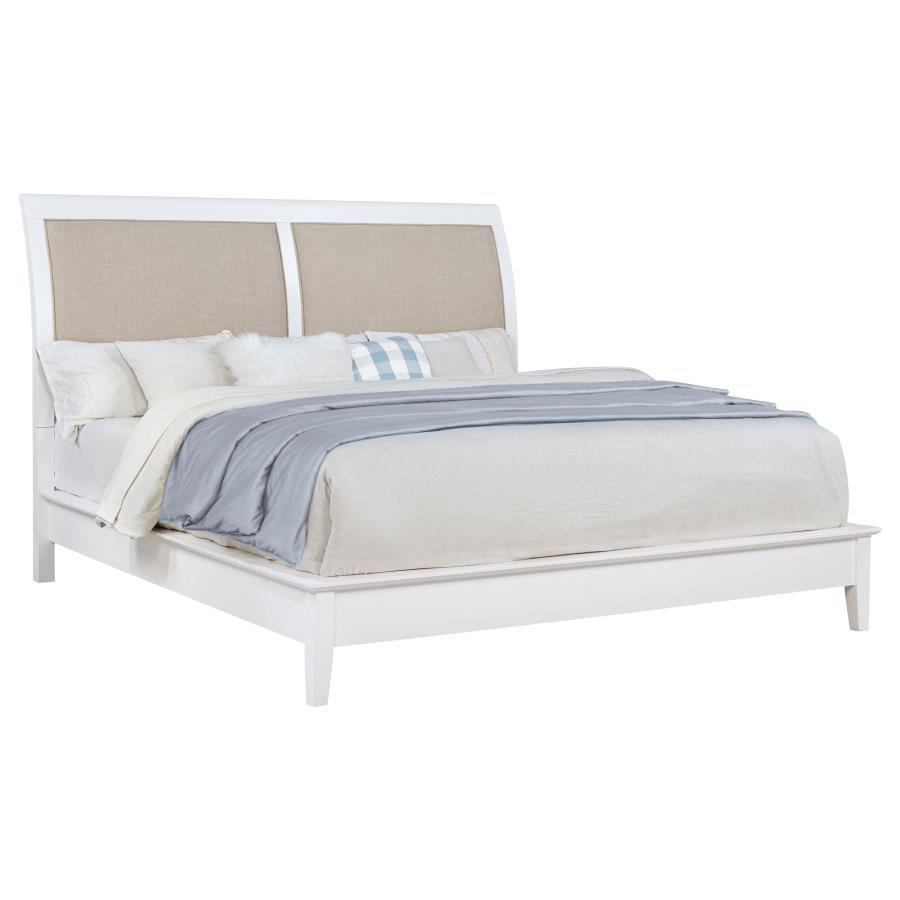 Bexhill - 56" Upholstered Panel Bed White by Coaster Fine Furniture | Bel Furniture