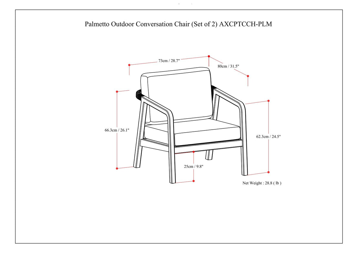 Palmetto - Outdoor Conversation Chair (Set of 2) - Silver