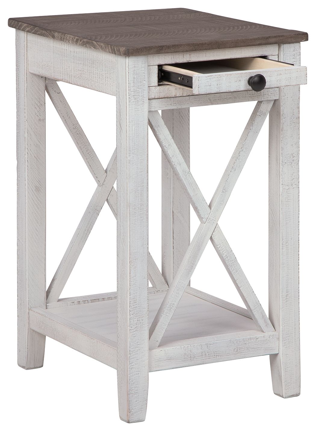 Adalane - White / Gray - Accent Table by Signature Design by Ashley® | Bel Furniture