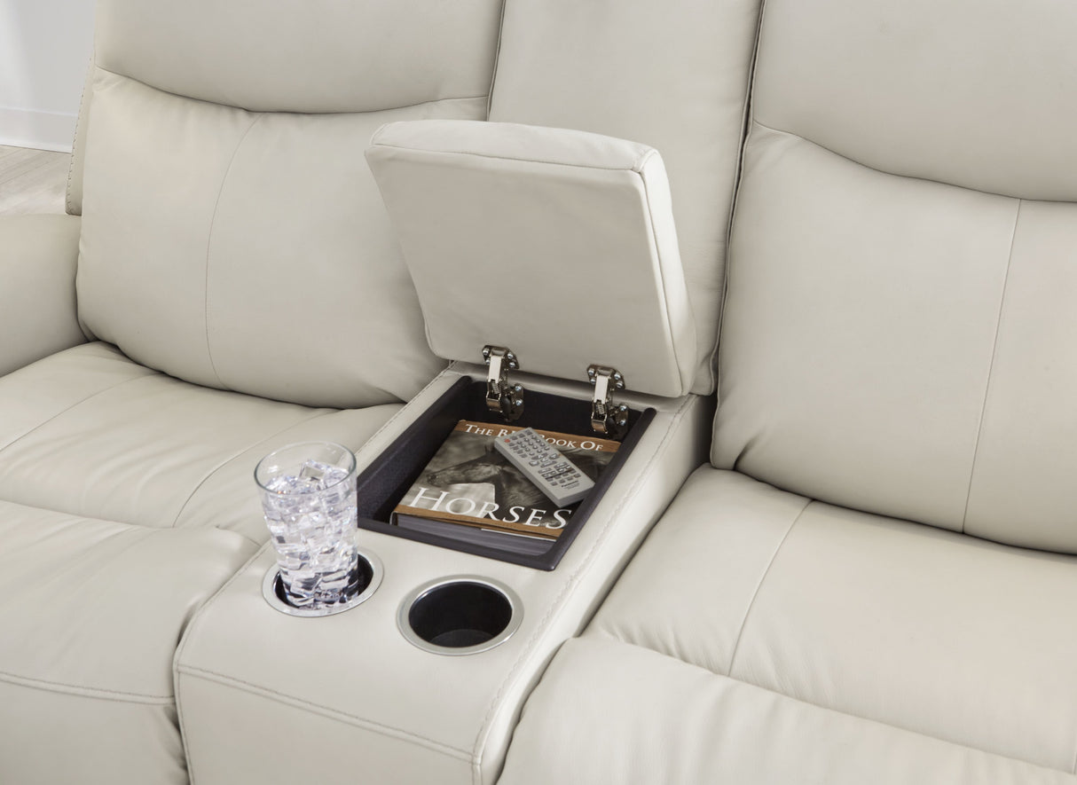 Mindanao - Power Reclining Loveseat With Console /Adj Hdrst by Signature Design by Ashley® | Bel Furniture