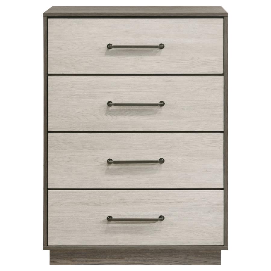 Fenwick - 4-Drawer Chest Of Drawers - Gray Oak by Coaster Fine Furniture | Bel Furniture