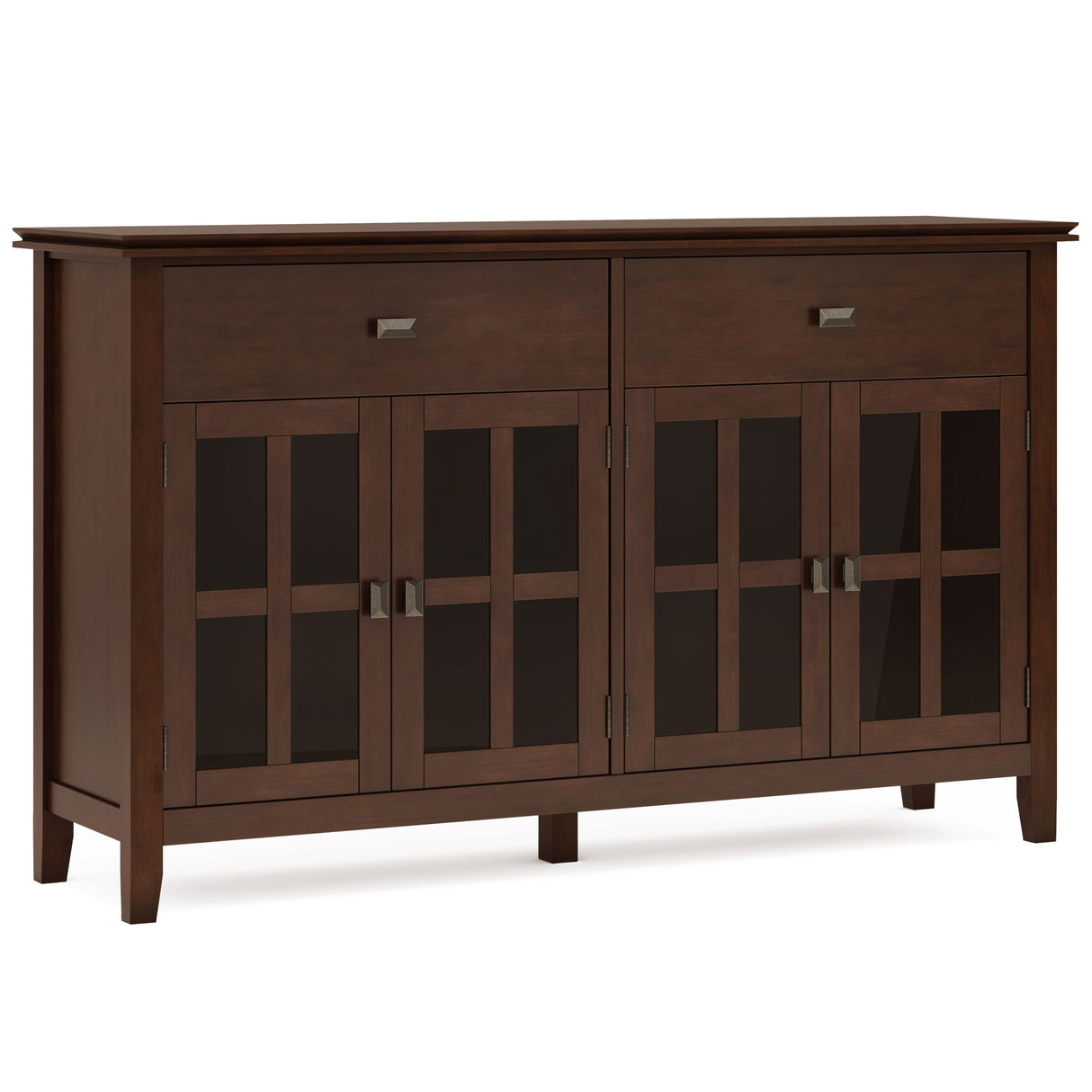 Artisan - Large 4 Door Sideboard Buffet - Russet Brown by Simpli-Home | Bel Furniture