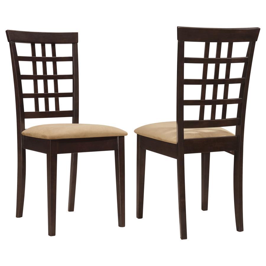 Kelso - Lattice Back Dining Side Chair (Set of 2) - Cappuccino by CoasterEveryday | Bel Furniture
