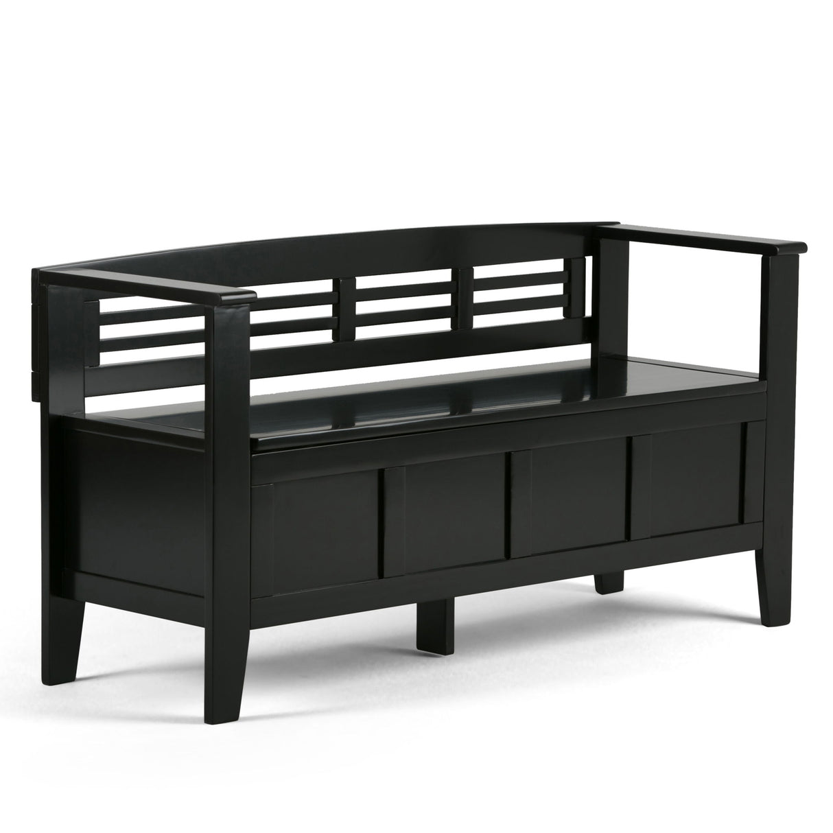 Adams - Entryway Storage Bench Handcrafted Black by Simpli-Home | Bel Furniture