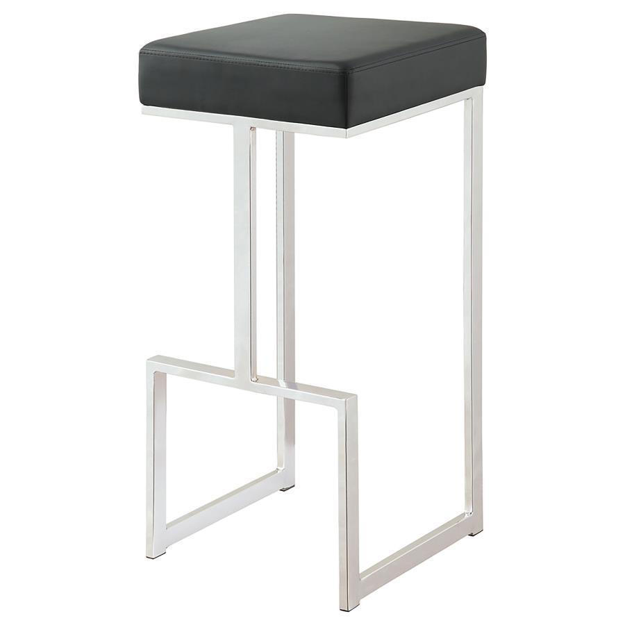 Gervase - Square Stool Black Bar Height (28"-30") by CoasterEveryday | Bel Furniture