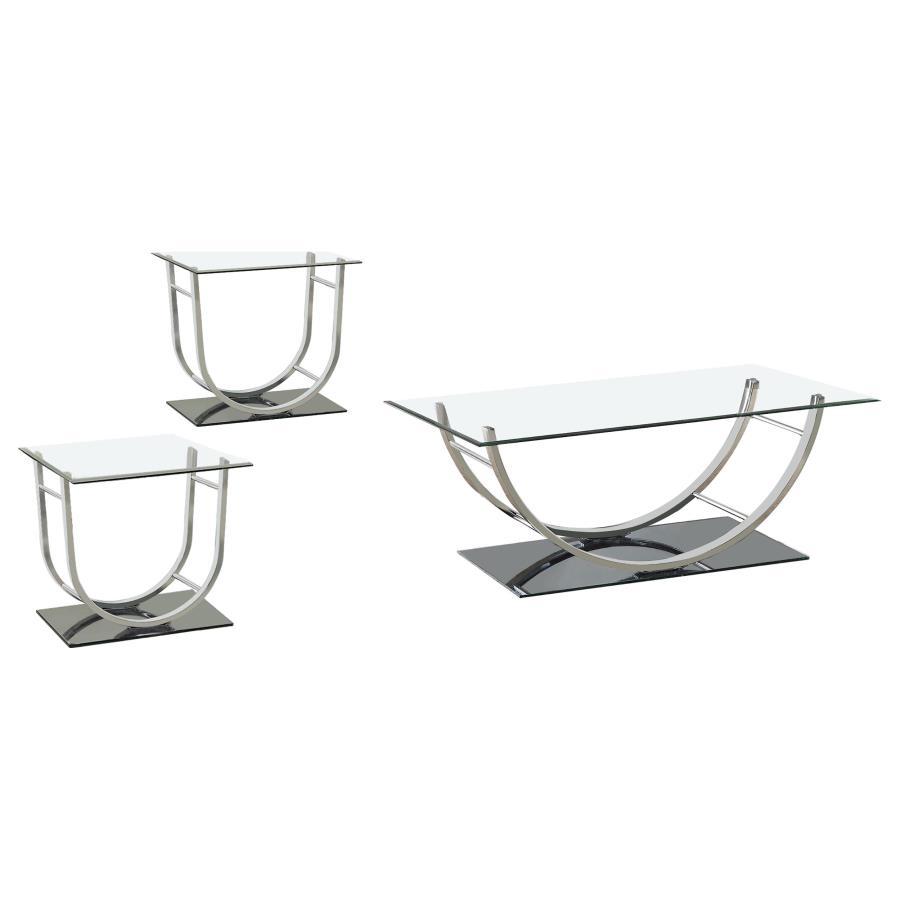 Danville - Glass Top Coffee Table Set by Coaster Fine Furniture | Bel Furniture