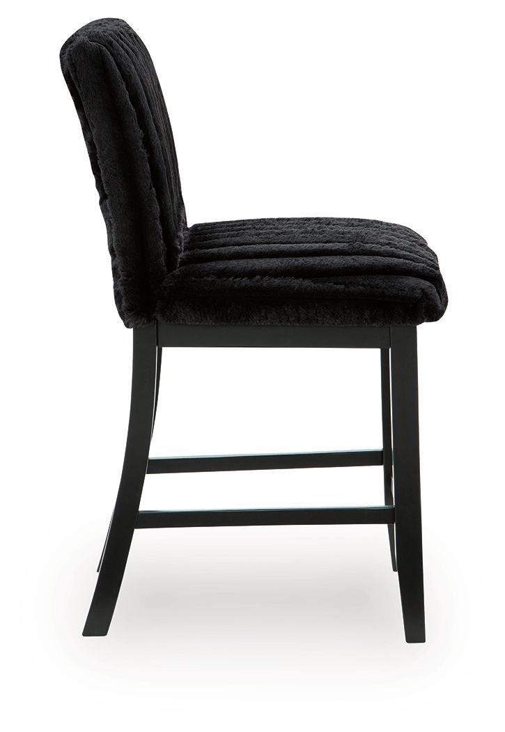 Mervannie - Upholstered Barstool (Set of 2) - Black