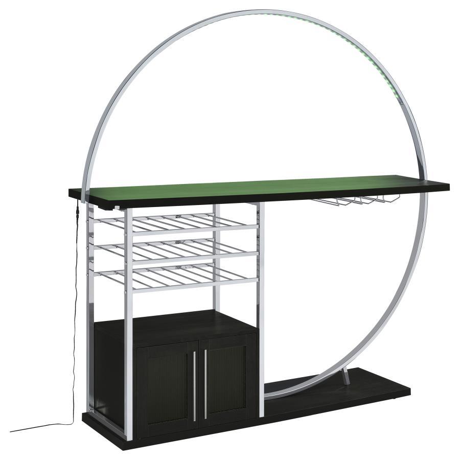 Risley - 2-Door Circular LED Home Bar With Wine Storage by Coaster Fine Furniture | Bel Furniture