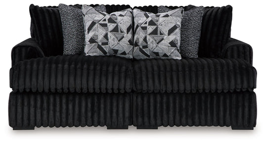 Midnight-Madness - Sectional Black 2 Pc. Super Chaise Sectional by Signature Design by Ashley® | Bel Furniture