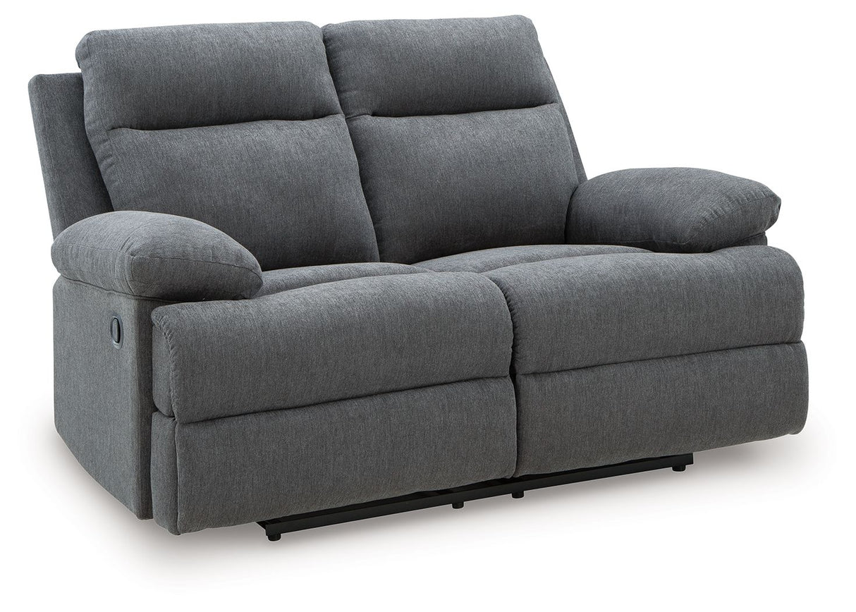 Side-Swipe - Reclining Loveseat Dark Gray by Signature Design by Ashley® | Bel Furniture