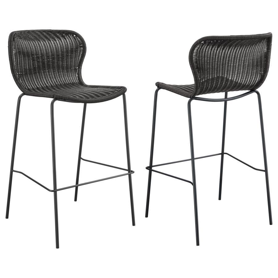 Mckinley - Faux Rattan Metal Chair (Set of 2) Dark Brown 22.25"W x 24"D x 41.5"H by CoasterEssence | Bel Furniture