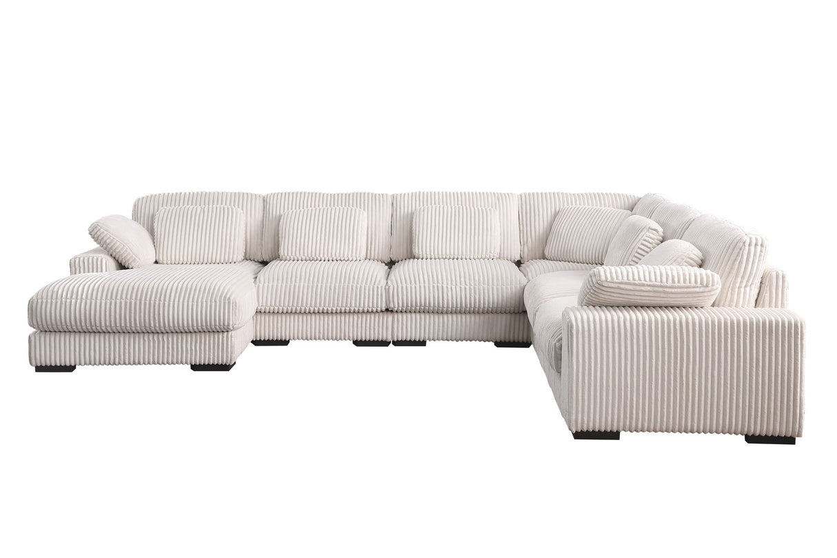 Nadine - Corduroy Modular Corner Sectional Sofa With Left Facing Chaise by Lilola Home | Bel Furniture
