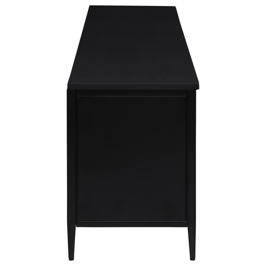 Amherst - 4-Door 78" Metal TV Stand Media Console - Black by Coaster Fine Furniture | Bel Furniture