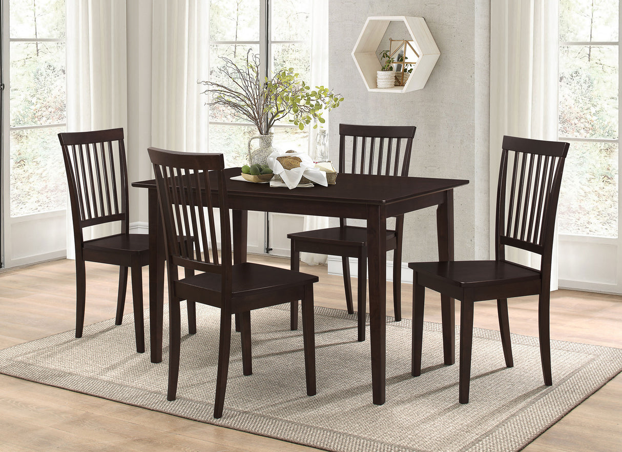 Gomez - 5 Piece Rectangular Dining Table Set - Cappuccino