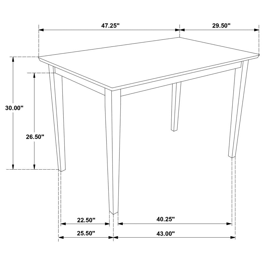 Gomez - 5 Piece Rectangular Dining Table Set - Cappuccino