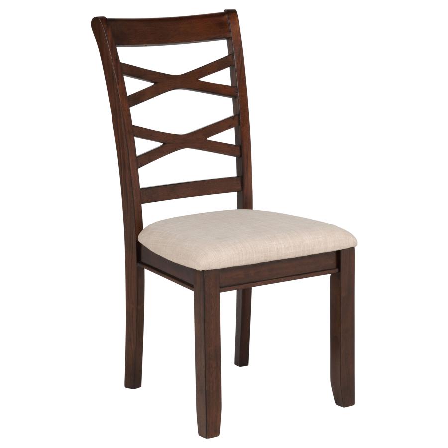 Barton - 5 Piece Round Wood Dining Table Set - Dark Brown