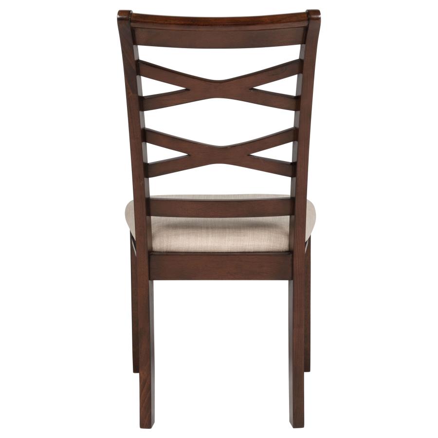 Barton - 5 Piece Round Wood Dining Table Set - Dark Brown