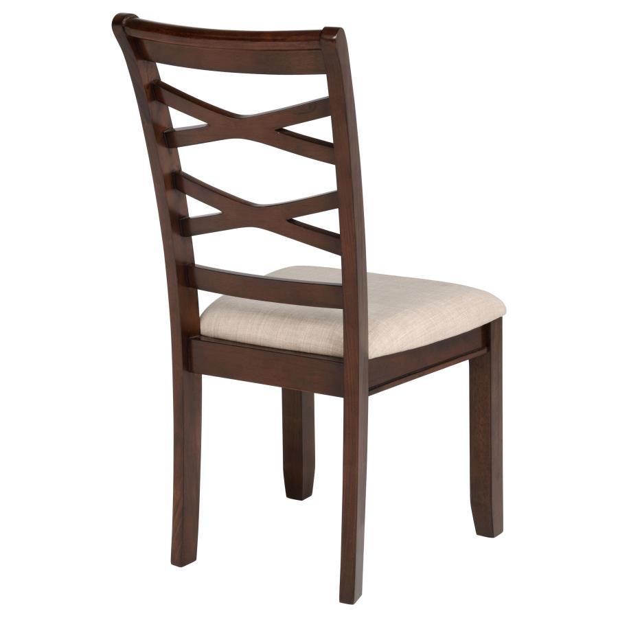 Barton - 5 Piece Round Wood Dining Table Set - Dark Brown