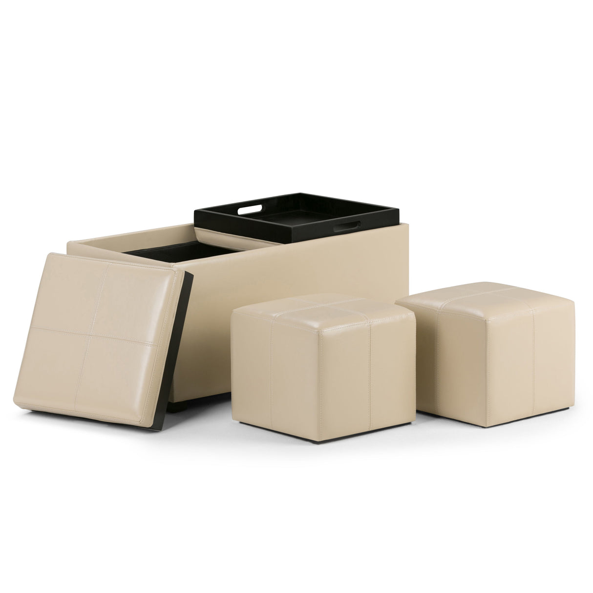 Avalon - 5 Piece Storage Ottoman, Contemporary by Simpli-Home | Bel Furniture