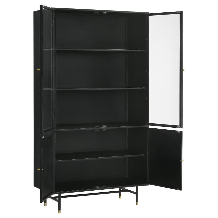 Santiago - 4 Door Metal Tall Storage Cabinet - Matte Black by CoasterElevations | Bel Furniture